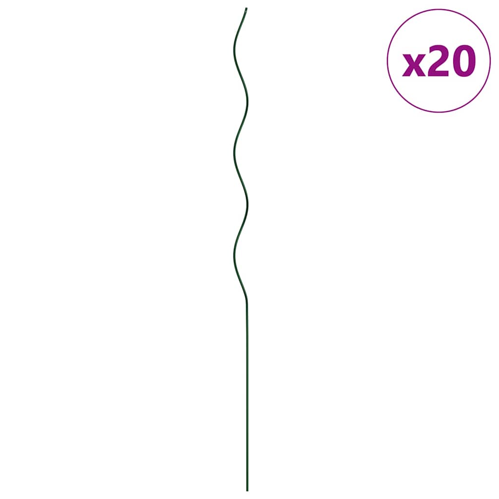 vidaXL Plant Support 20 pcs Green 110 x 0.6 x 0.6 cm Steel