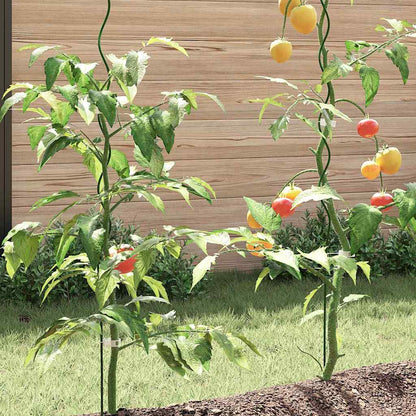 vidaXL Plant Support 5 pcs Green 110 x 0.6 x 0.6 cm Steel