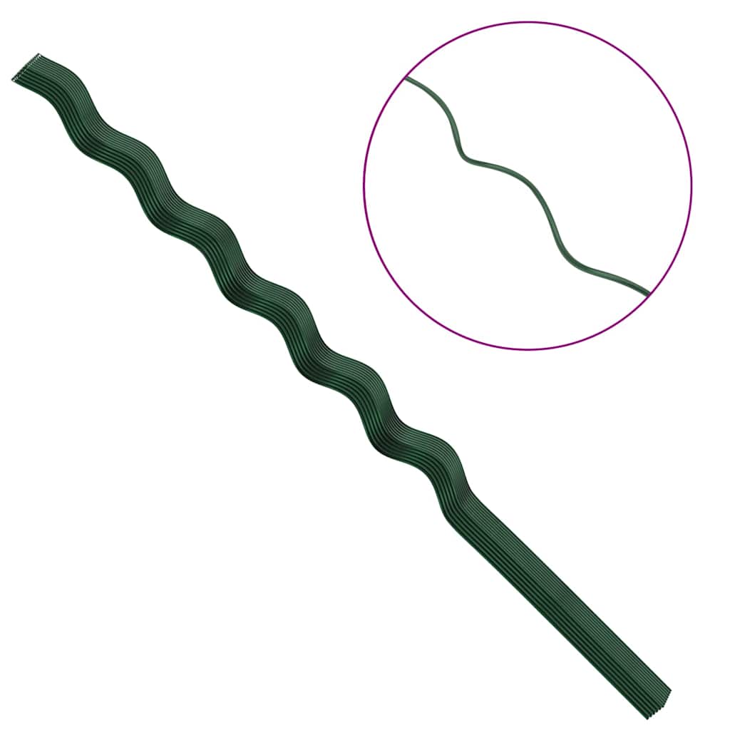 vidaXL Plant Support 50 pcs Green 150 x 0.6 x 0.6 cm Steel