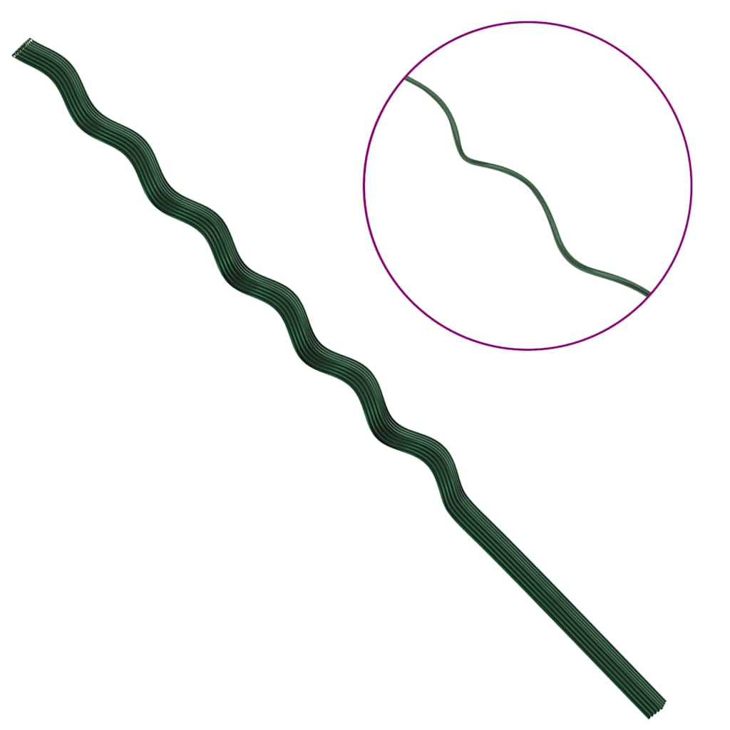 vidaXL Plant Support 20 pcs Green 150 x 0.6 x 0.6 cm Steel