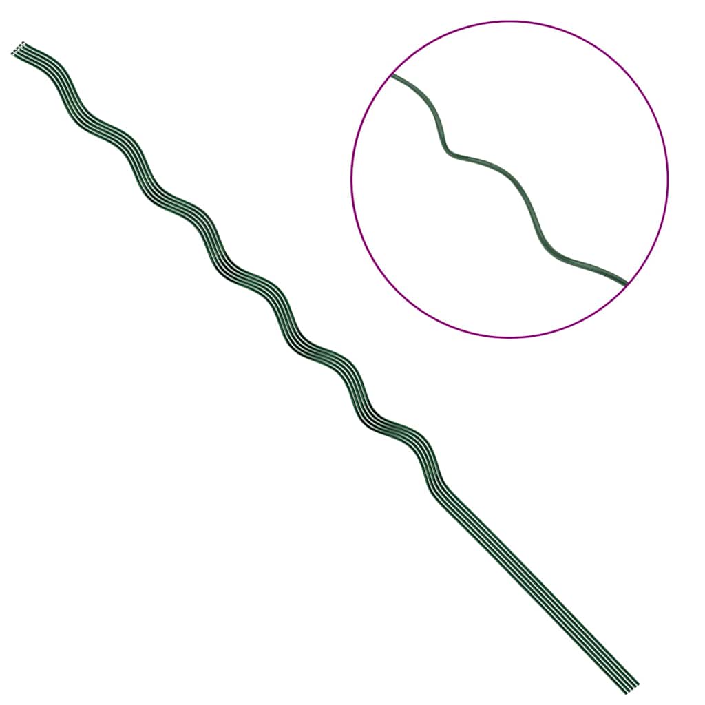 vidaXL Plant Support 5 pcs Green 150 x 0.6 x 0.6 cm Steel
