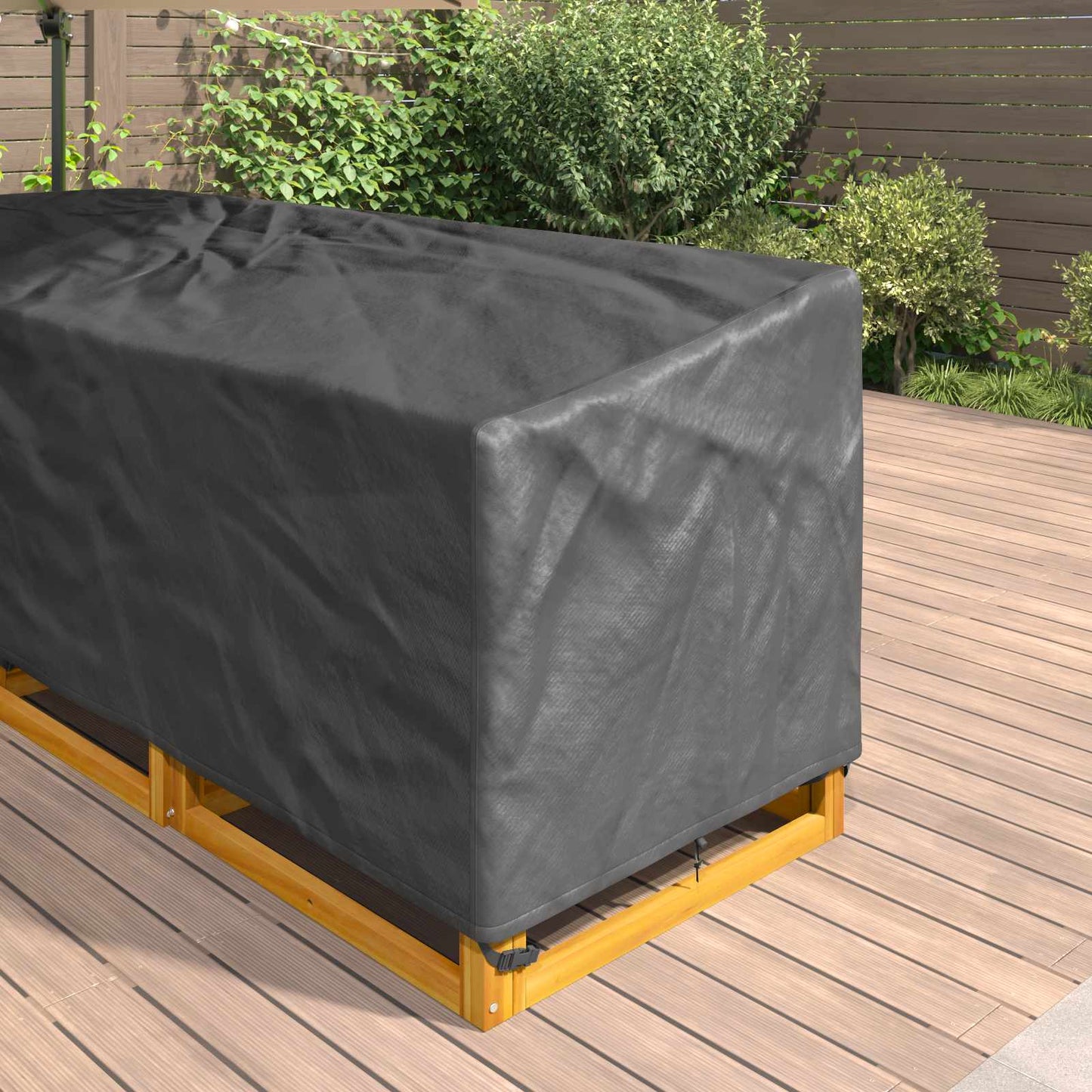 vidaXL Furniture Cover Black 220 x 220 x 80 cm 420D Oxford Fbric