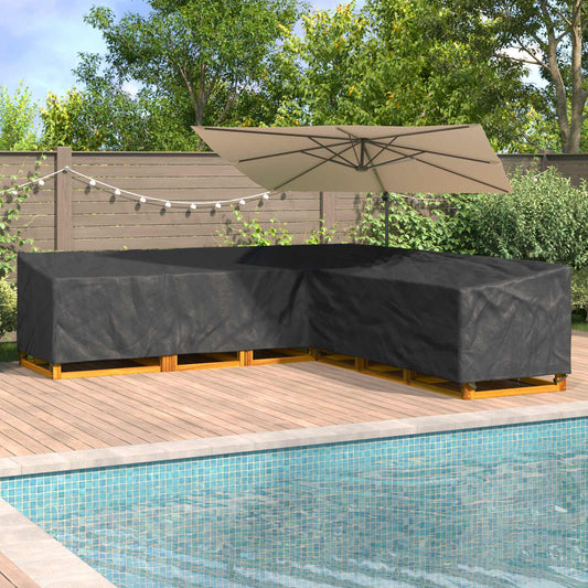 vidaXL Furniture Cover 325 x 325 x 80 cm 210D Oxford Fbric L-Shape