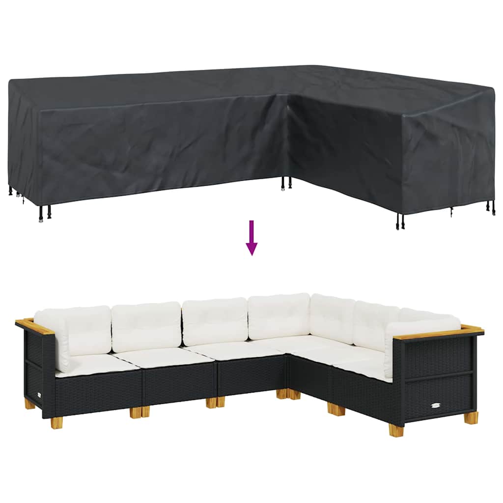 vidaXL Outdoor Furniture Cover Black 286 x 222 x 80 cm 600D fabric