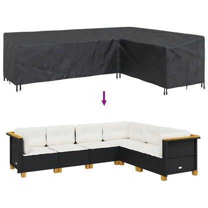 vidaXL Outdoor Furniture Cover Black 286 x 222 x 80 cm 600D fabric