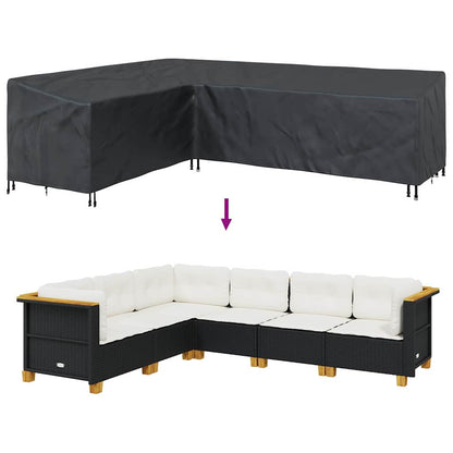 vidaXL Furniture Cover Black 286 x 222 x 80 cm