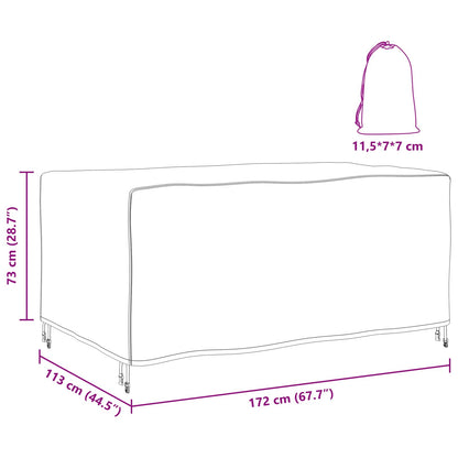 vidaXL Furniture Cover Plain Black 172 x 113 x 73 cm 420D