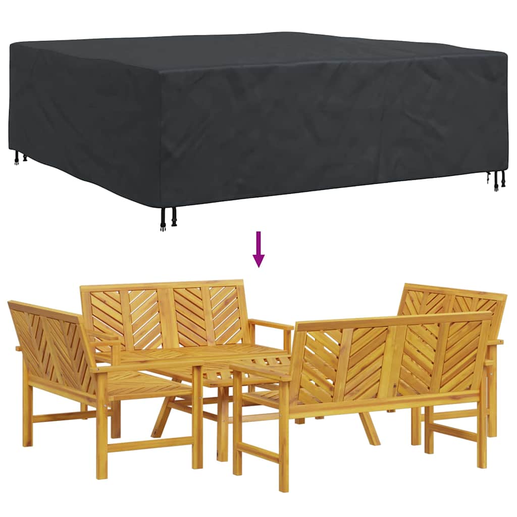 vidaXL Outdoor Furniture Cover Black 220 x 220 x 70 cm 600D