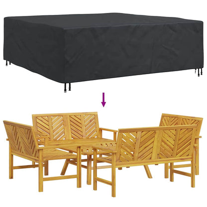 vidaXL Outdoor Furniture Cover Black 220 x 220 x 70 cm 600D