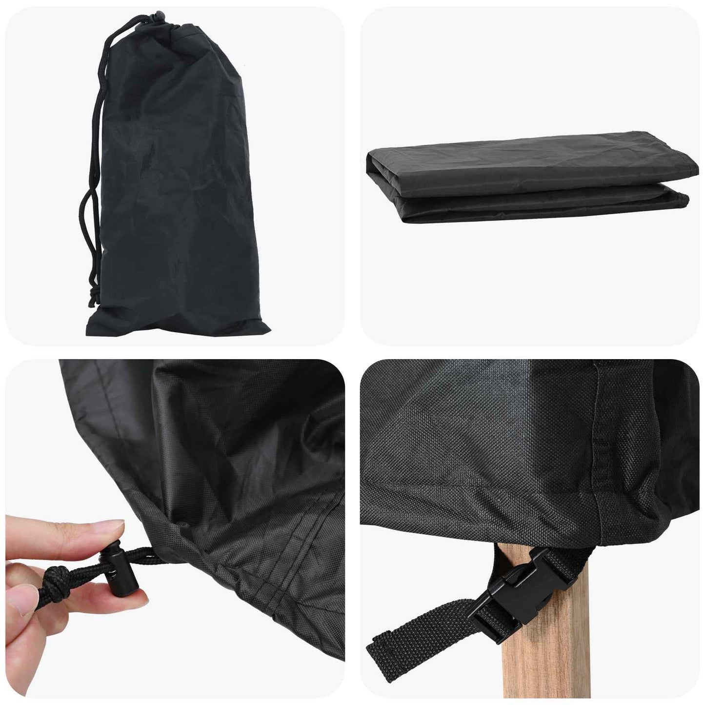 vidaXL Furniture Cover Plain Black 305 x 190 x 85 cm 420D