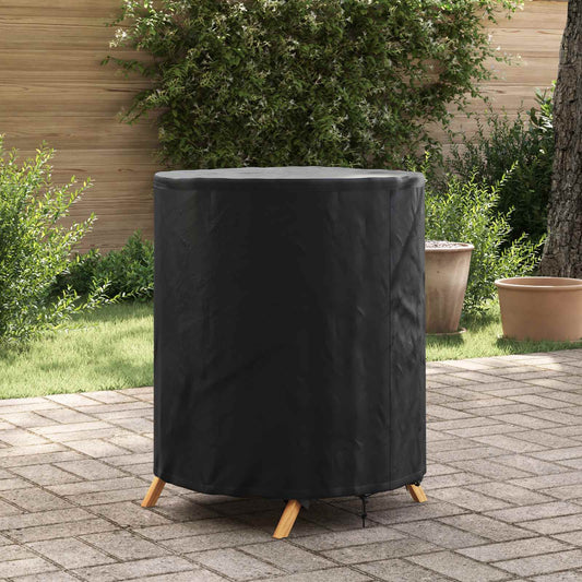 vidaXL Table Cover 62 x 62 x 70 cm Fabric Round Waterproof Black