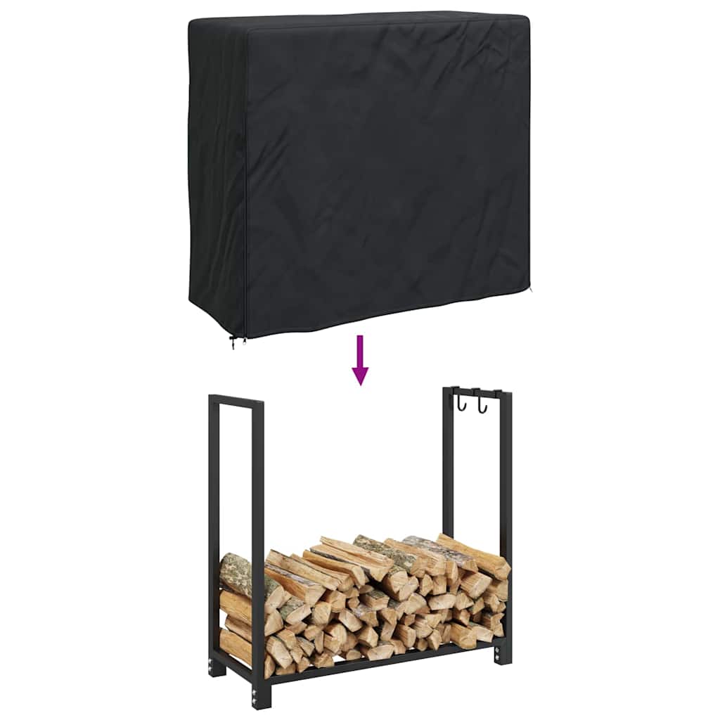 vidaXL Firewood Rack Cover Black 61 x 122 x 106 cm 600D Oxford Fabric