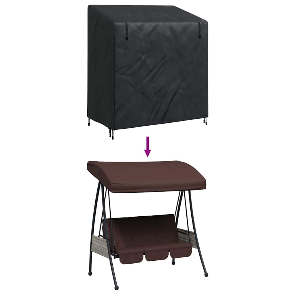 vidaXL Outdoor Swing Cover Black 135 x 100 x 165 cm 420D Oxford Fbric