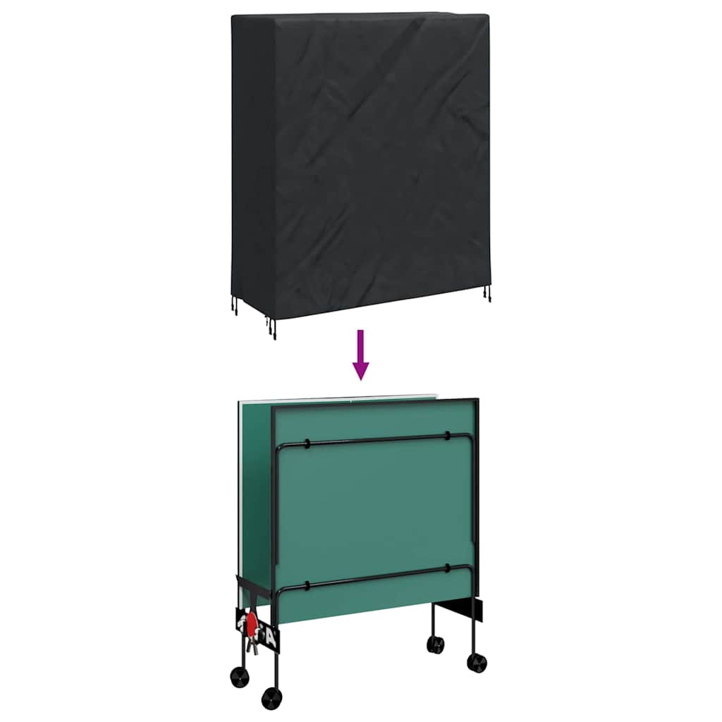 vidaXL Pingpong Table Cover 165 x 70 x 185 cm Fabric Irregular Black