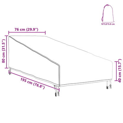 vidaXL Outdoor Furniture Cover 195 x 76 x 82 cm 420D Oxford fabric