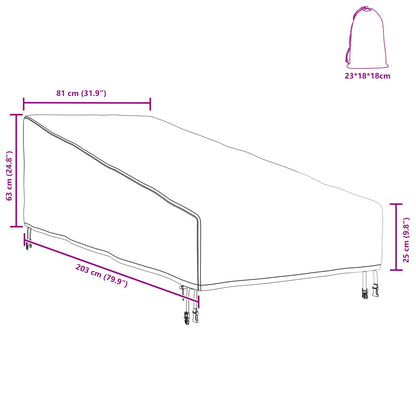 vidaXL Outdoor Furniture Cover 203 x 81 x 63 cm 210D Oxford Fbric