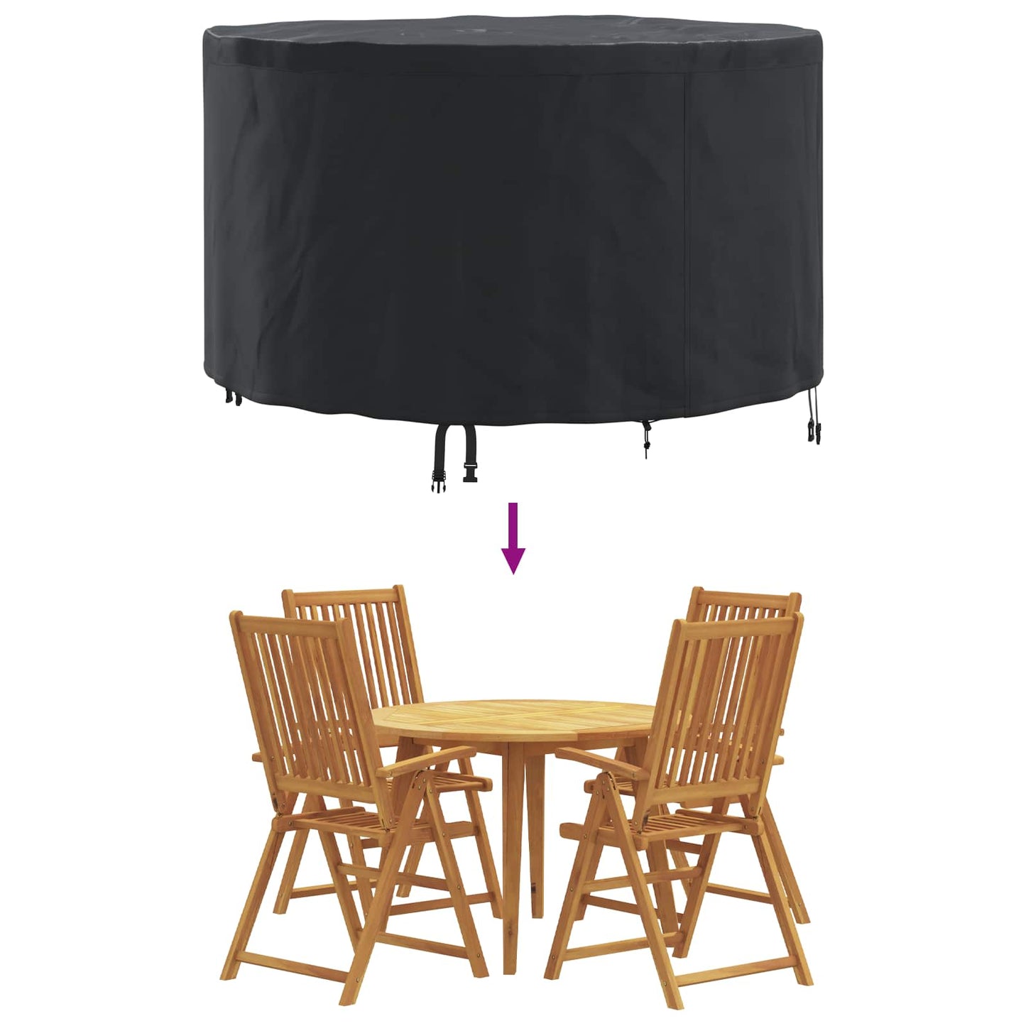 vidaXL Outdoor Furniture Cover Black 102 x 102 x 71 cm 420D fabric