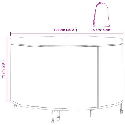 vidaXL Outdoor Furniture Cover Black 102 x 102 x 71 cm 600D fabric