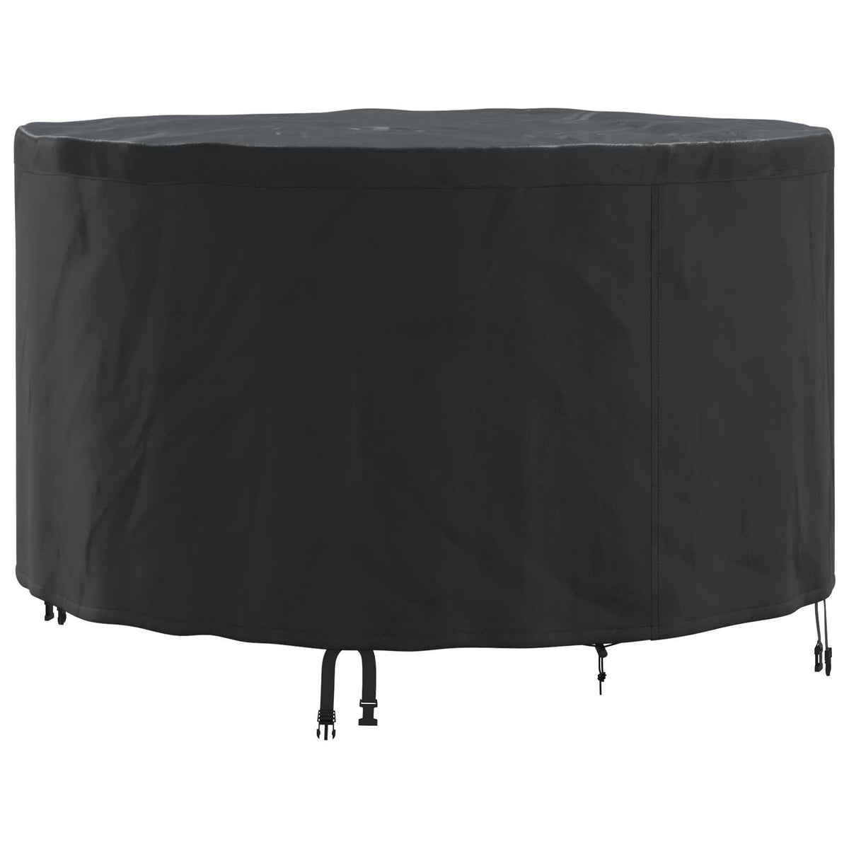 vidaXL Furniture Cover 128 x 128 x 71 cm 210D Oxford Fbric Round Black