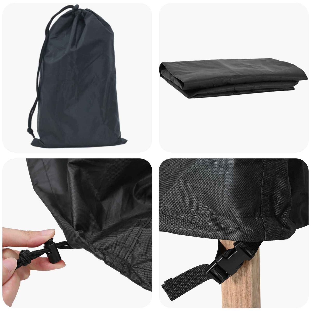 vidaXL Furniture Cover 157 x 157 x 71 cm 210D Oxford Fbric Round Black