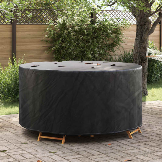 vidaXL Furniture Cover 182 x 182 x 71 cm 210D Oxford Fbric Round Black