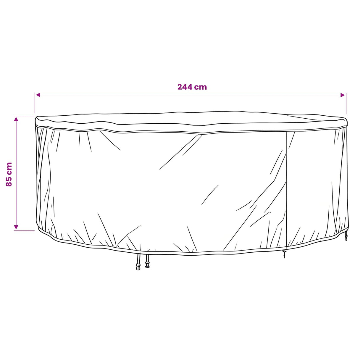 vidaXL Furniture Cover 244 x 244 x 85 cm 210D Oxford Fabric Round