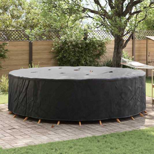 vidaXL Furniture Cover 320 x 320 x 71 cm 420D Oxford Fbric Round Black
