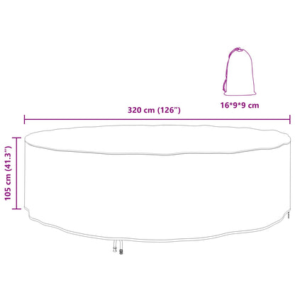 vidaXL Furniture Cover 320 x 320 x 105 cm 210D Oxford Fbric Round