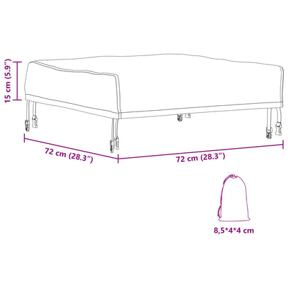vidaXL Table Cover 72 x 72 x 15 cm Square Waterproof Black