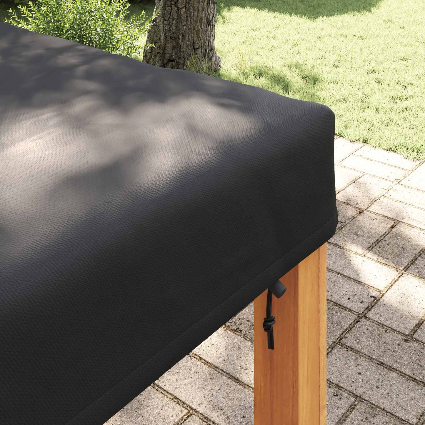 vidaXL Table Cover Plain Black 112 x 112 x 15 cm Fabric