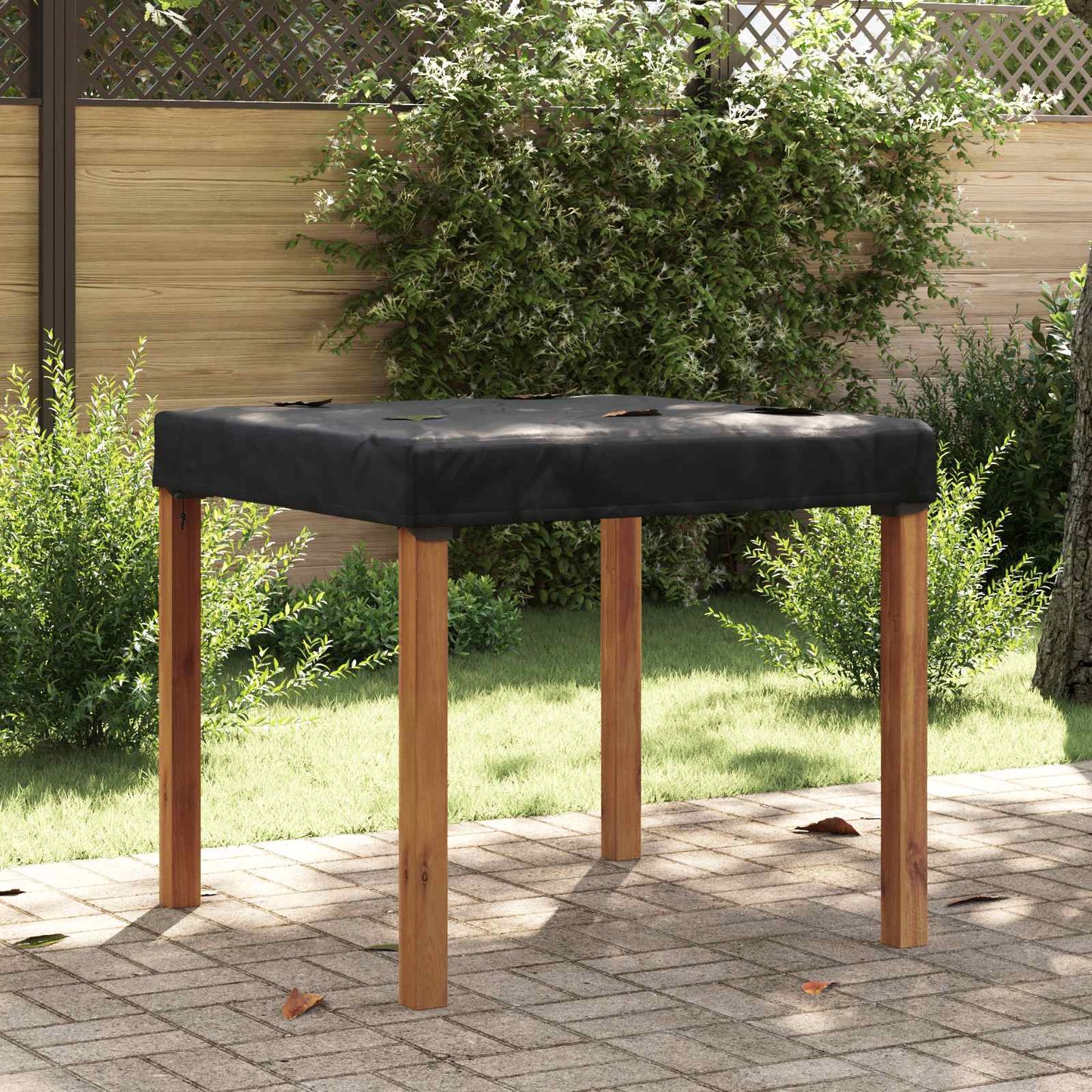 vidaXL Table Cover Plain Black 112 x 112 x 15 cm Fabric