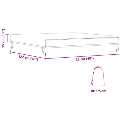 vidaXL Table Cover 122 x 122 x 15 cm Square Waterproof Black