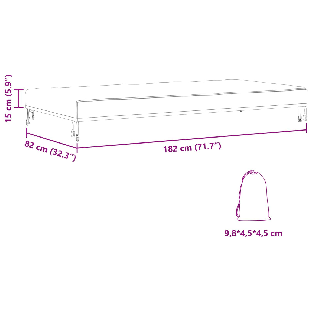 vidaXL Table Cover 182 x 92 x 15 cm Fabric Rectangular Waterproof