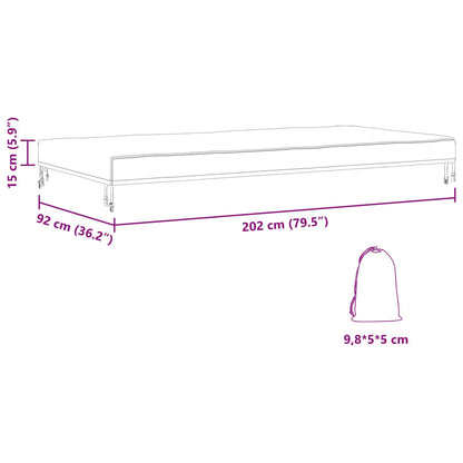 vidaXL Table Cover 202 x 92 x 15 cm Fabric Rectangular Waterproof