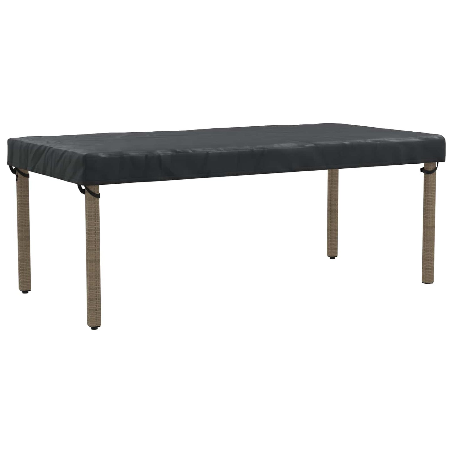 vidaXL Table Cover Plain Black 202 x 92 x 15 cm Fabric