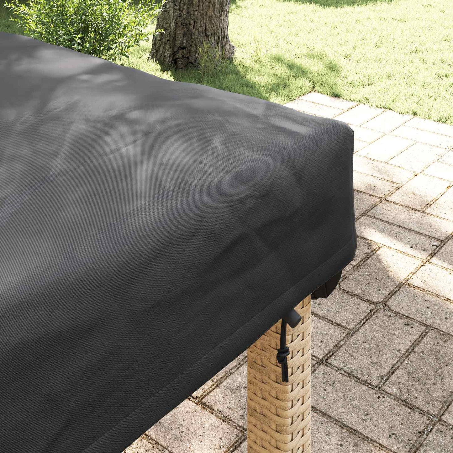 vidaXL Table Cover Plain Black 202 x 102 x 15 cm Fabric