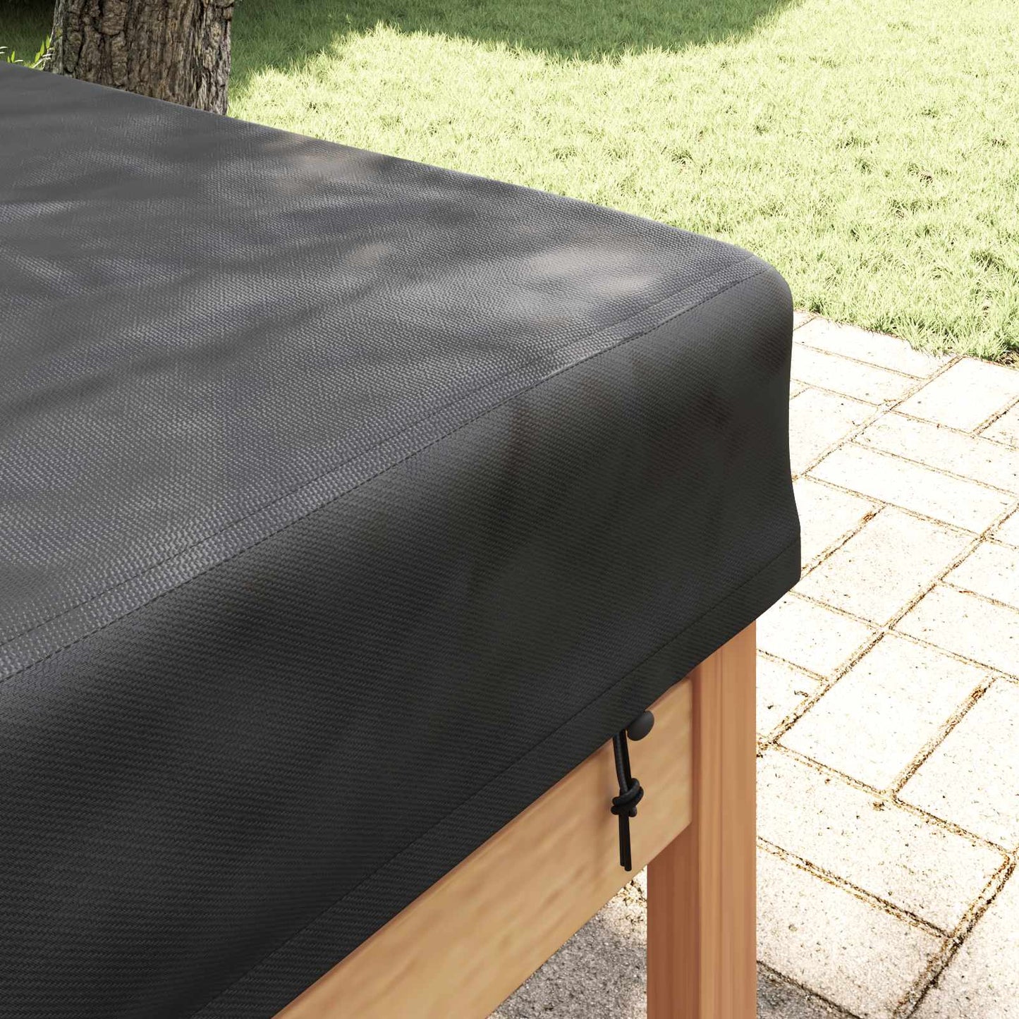 vidaXL Table Cover Plain Black 262 x 102 x 15 cm Fabric