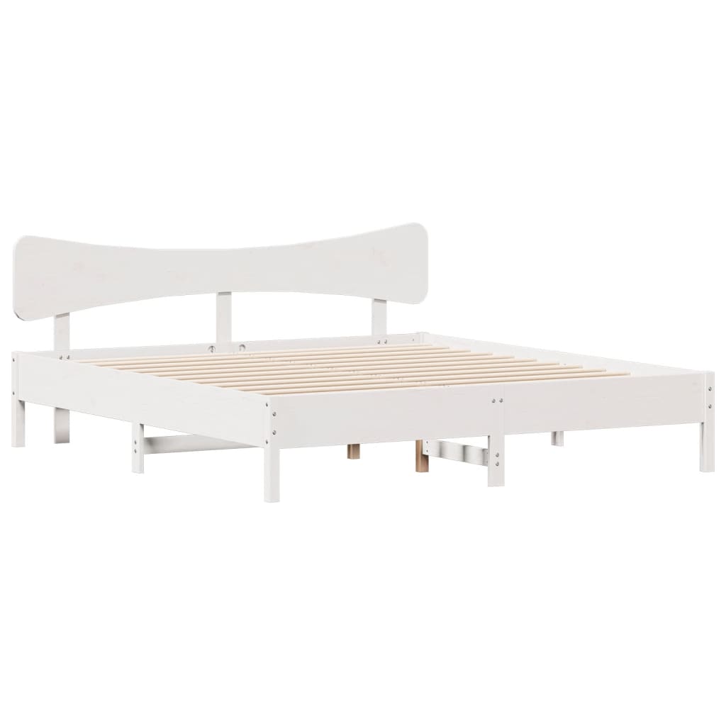 vidaXL Bed Frame without Mattress White 200x200 cm Solid Wood Pine