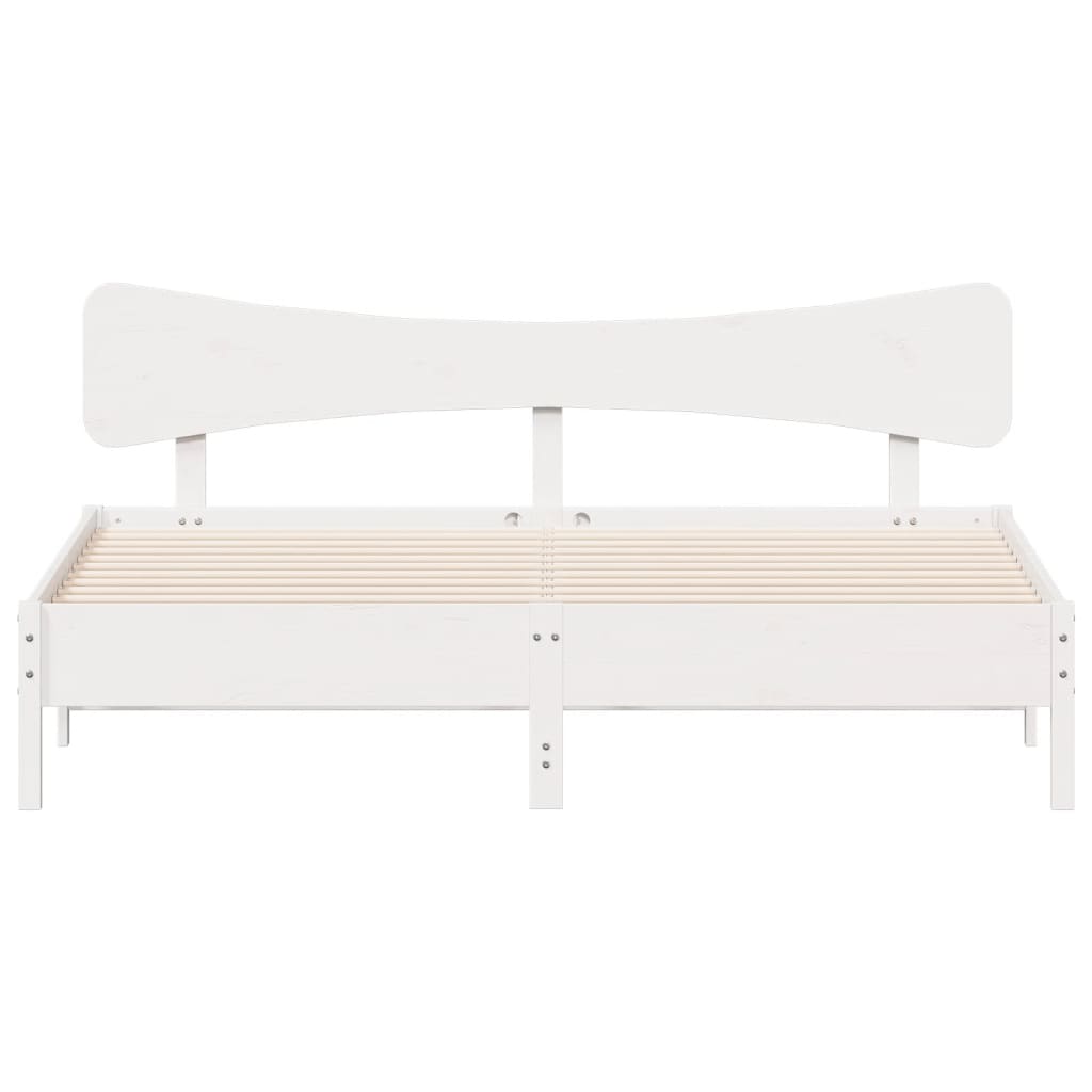 vidaXL Bed Frame without Mattress White 200x200 cm Solid Wood Pine