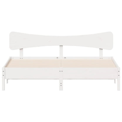 vidaXL Bed Frame without Mattress White 200x200 cm Solid Wood Pine