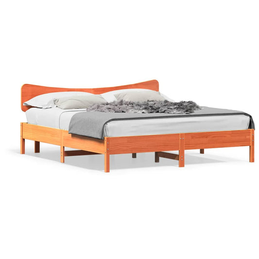 vidaXL Bed Frame without Mattress Wax Brown 180x200 cm Super King Solid Wood Pine