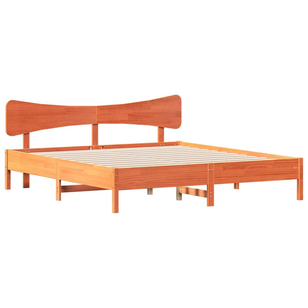 vidaXL Bed Frame without Mattress Wax Brown 180x200 cm Super King Solid Wood Pine