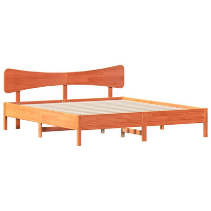 vidaXL Bed Frame without Mattress Wax Brown 180x200 cm Super King Solid Wood Pine