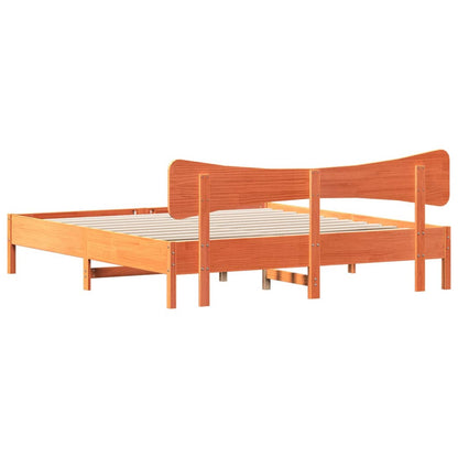vidaXL Bed Frame without Mattress Wax Brown 180x200 cm Super King Solid Wood Pine