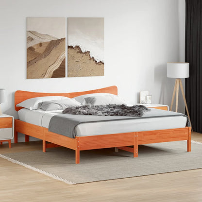 vidaXL Bed Frame without Mattress Wax Brown 180x200 cm Super King Solid Wood Pine