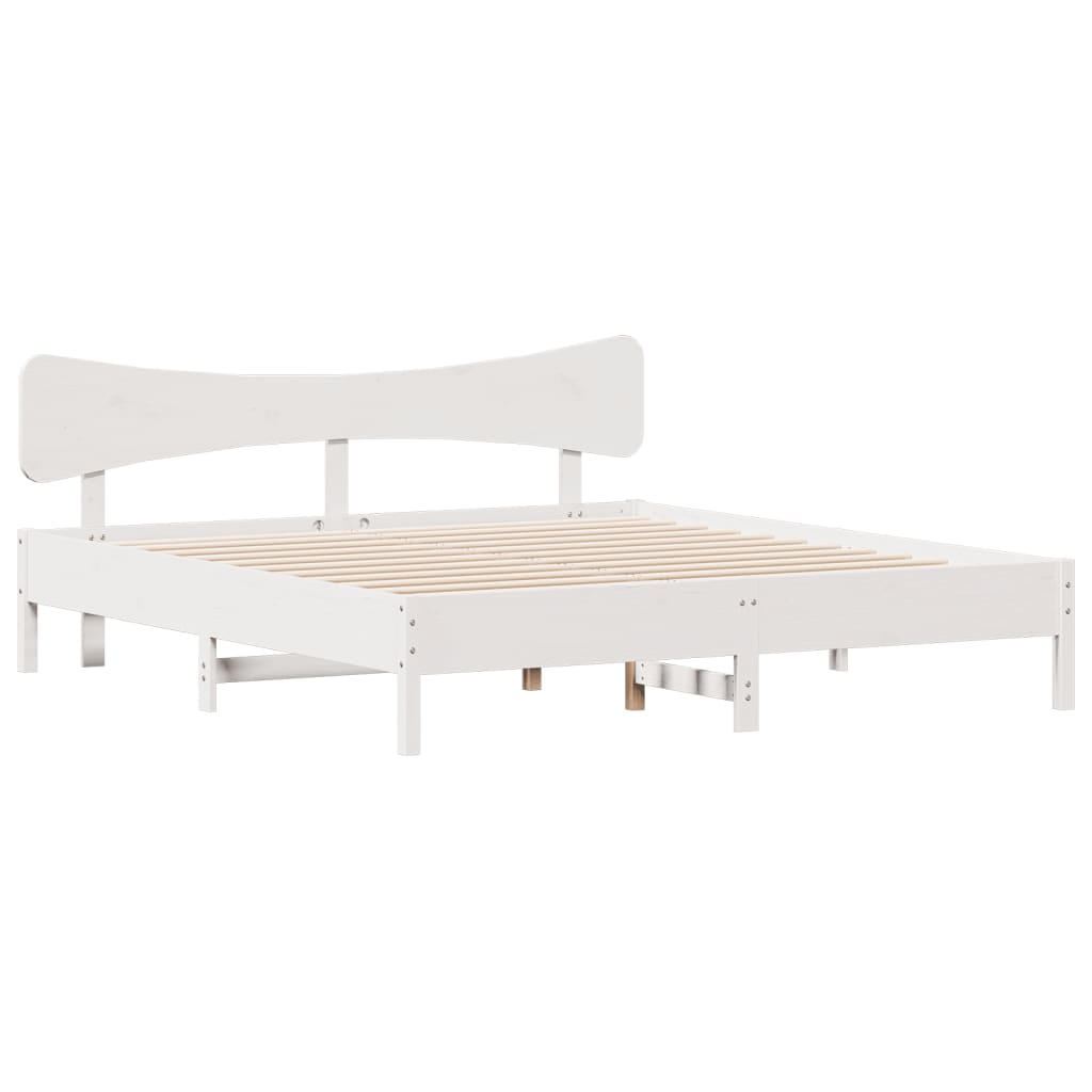 vidaXL Bed Frame without Mattress White 160x200 cm Solid Wood Pine