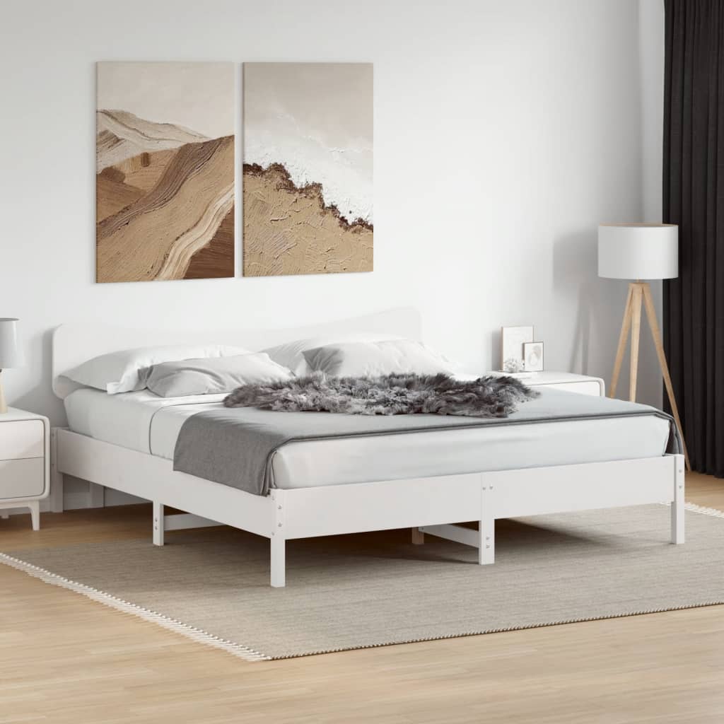 vidaXL Bed Frame without Mattress White 160x200 cm Solid Wood Pine