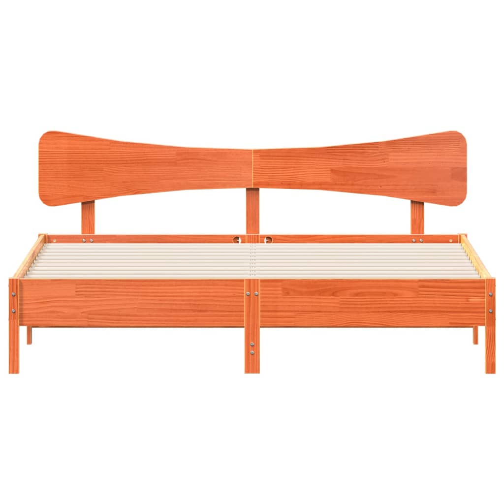 vidaXL Bed Frame without Mattress Wax Brown 160x200 cm Solid Wood Pine