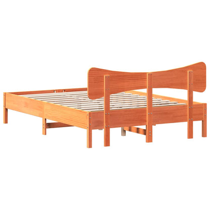 vidaXL Bed Frame without Mattress Wax Brown 150x200 cm King Size Solid Wood Pine