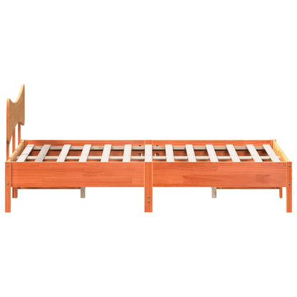 vidaXL Bed Frame without Mattress Wax Brown 140x200 cm Solid Wood Pine